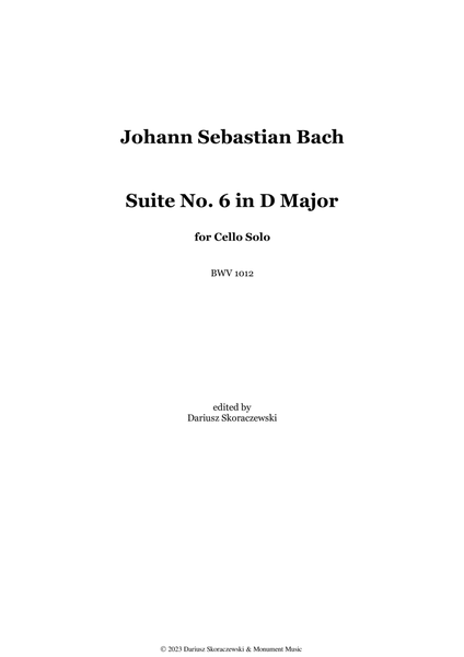 Bach - Suite No. 6 for Cello Solo in D Major, BWV 1012 image number null