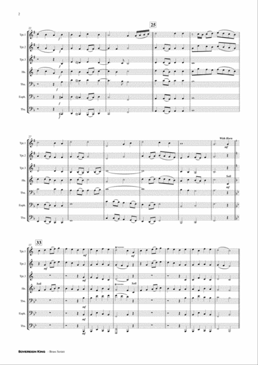 Sovereign King - Trumpet Trio with Flexible Brass Group Score and Parts PDF Brass Ensemble scores gallery preview page 3