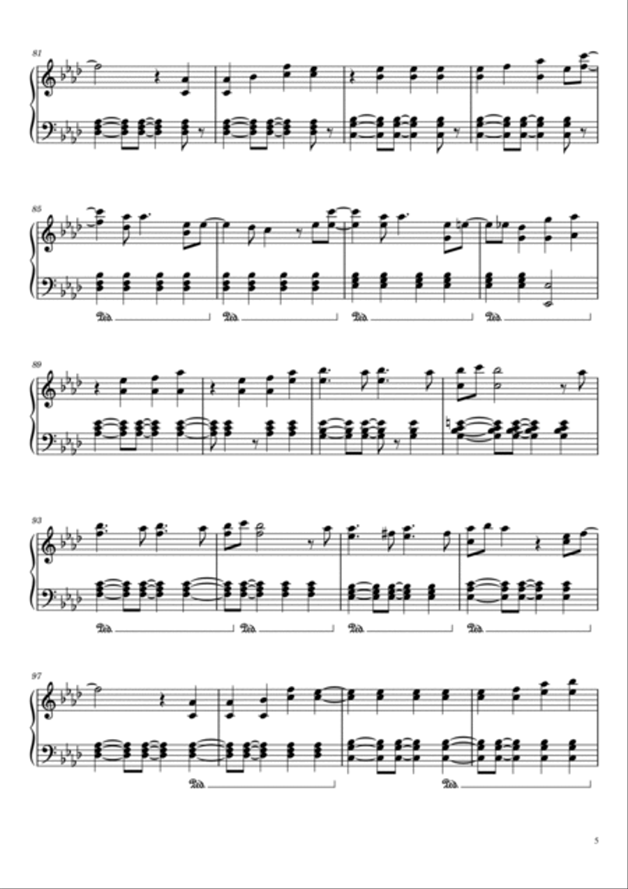 Pretender Piano Solo scores gallery preview page 5