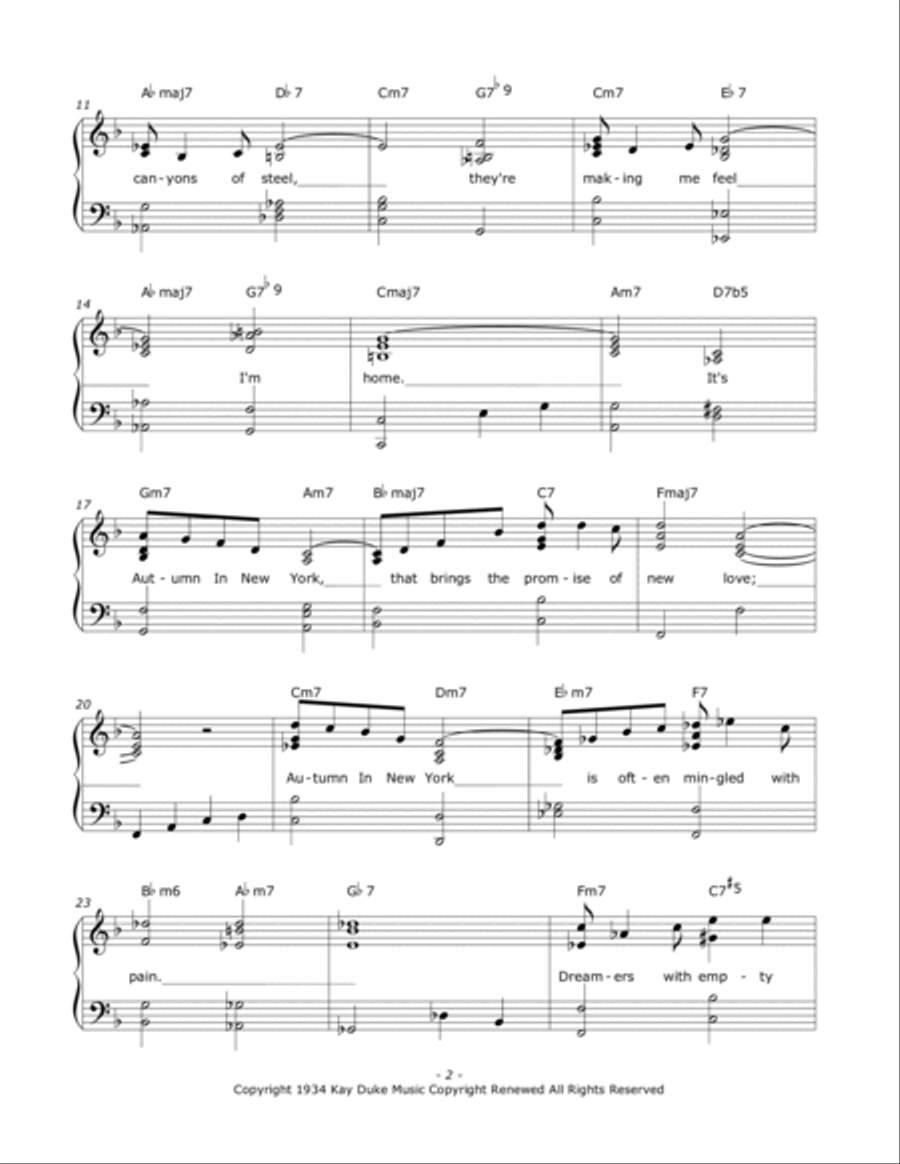 Autumn In New York Voice scores gallery preview page 2