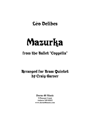 Book cover for Mazurka, from the Ballet "Coppelia"