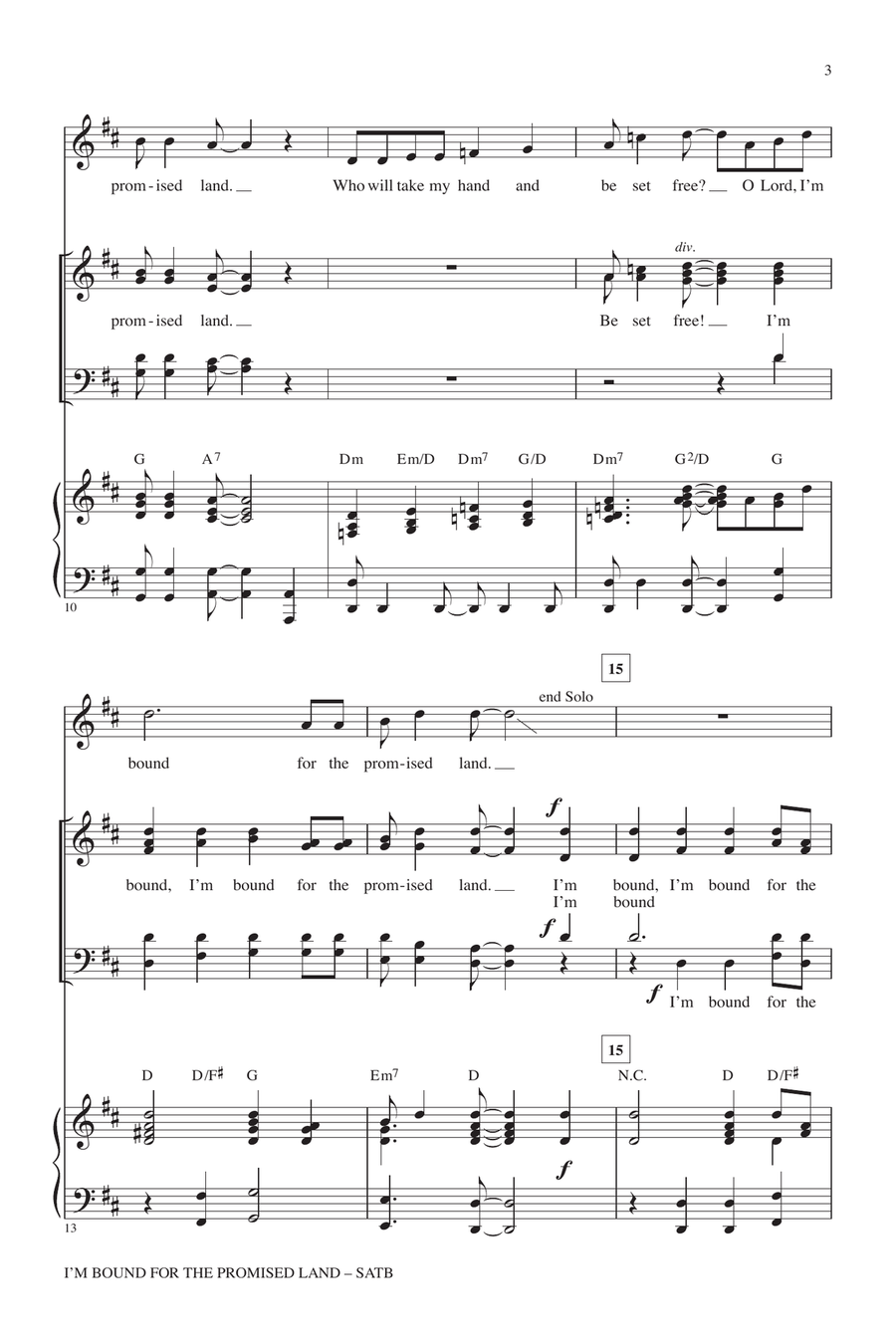 I'm Bound For The Promised Land 4-Part scores gallery preview page 2