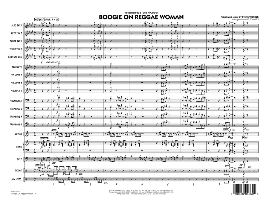 Boogie On Reggae Woman - Conductor Score (Full Score) Jazz Ensemble scores gallery preview page 1
