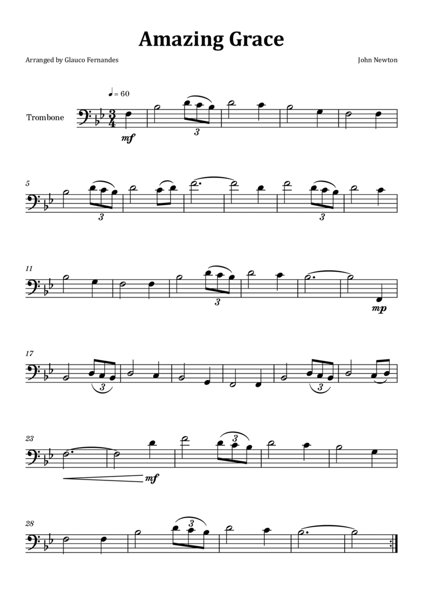 Amazing Grace - Trombone Solo image number null