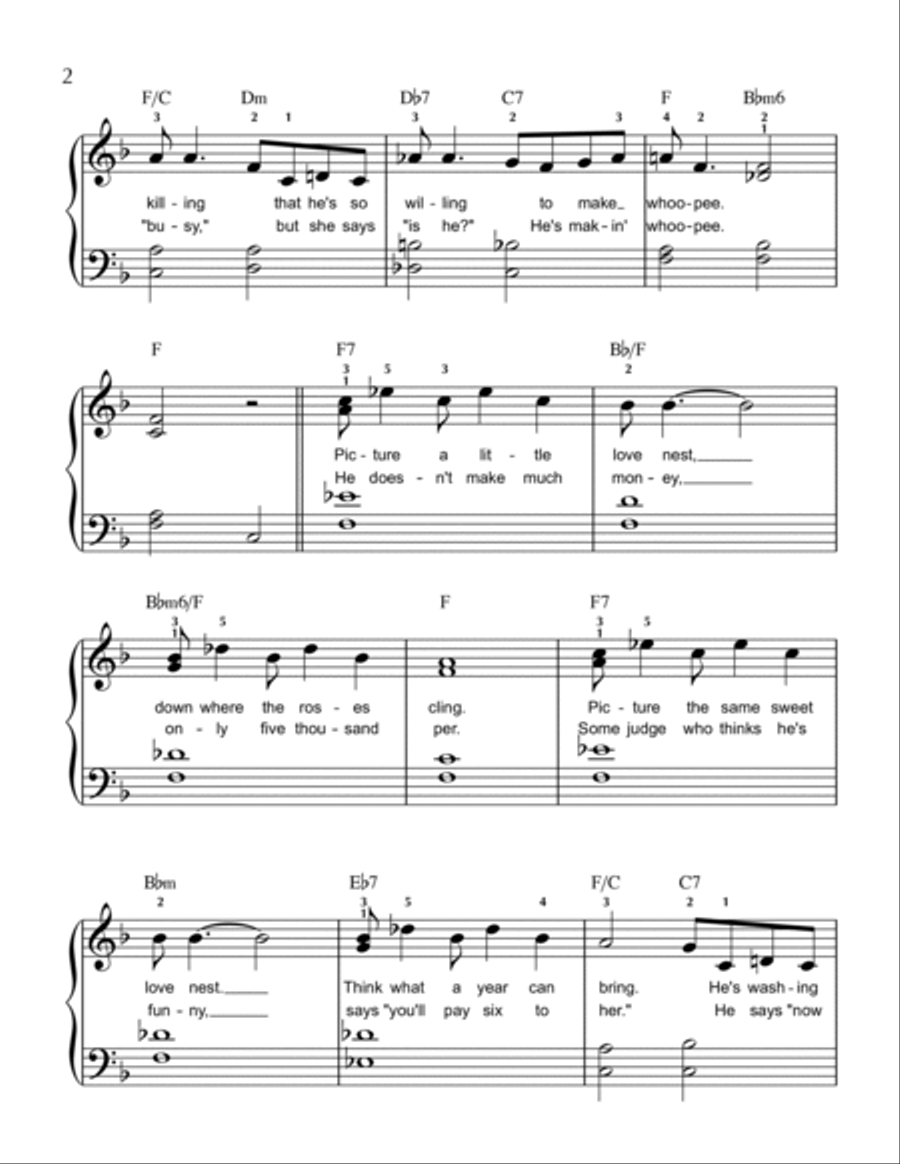 Makin Whoopee (aka Making Whoopee) Beginner piano Piano, Vocal, Guitar scores gallery preview page 2