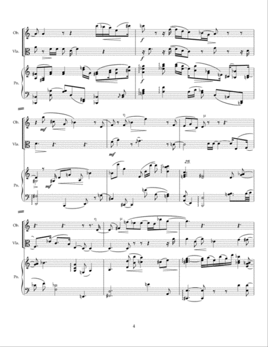 Ricordanze, for oboe (or clarinet), viola and piano Small Ensemble scores gallery preview page 6