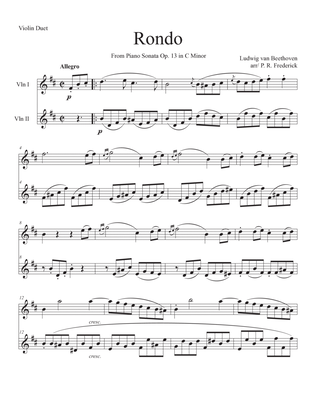 Rondo from Piano Sonata In C Minor (Violin Duet)