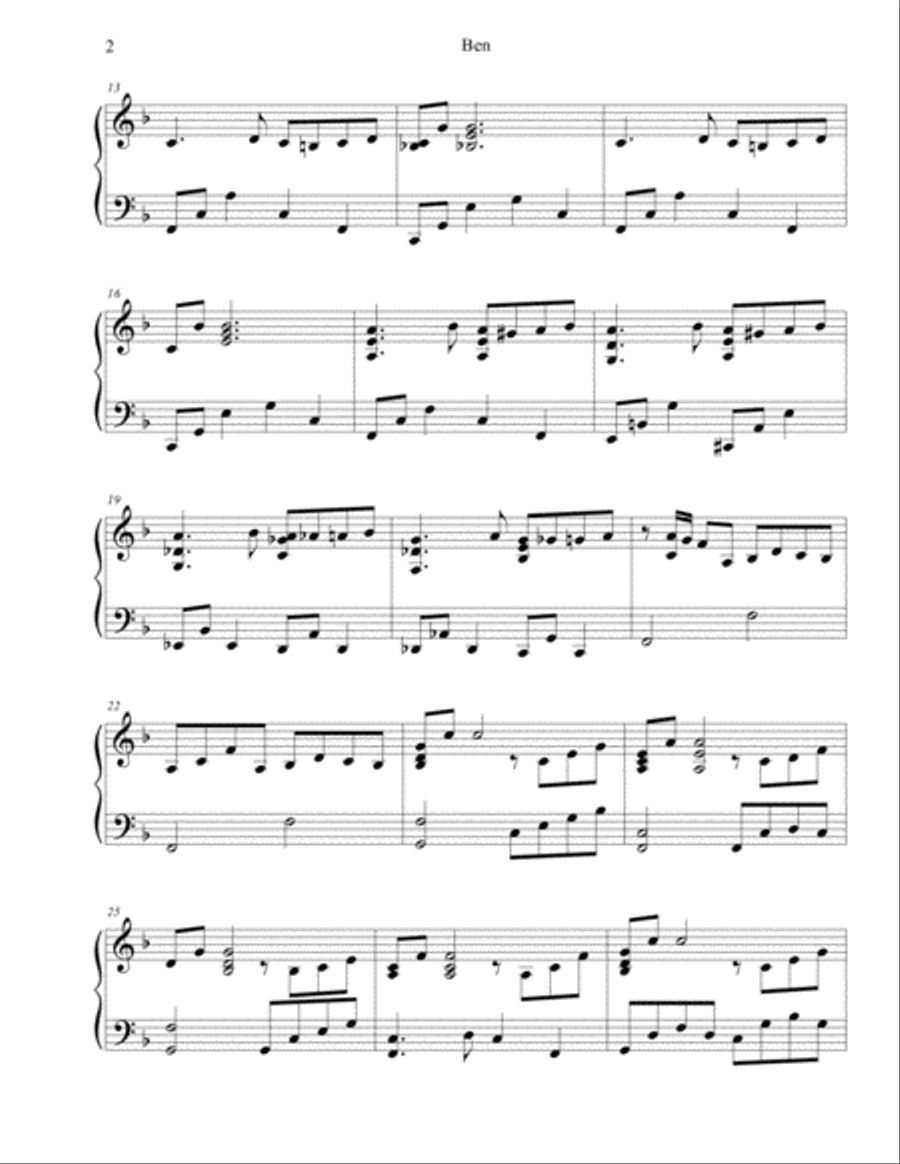Ben Piano Solo scores gallery preview page 2