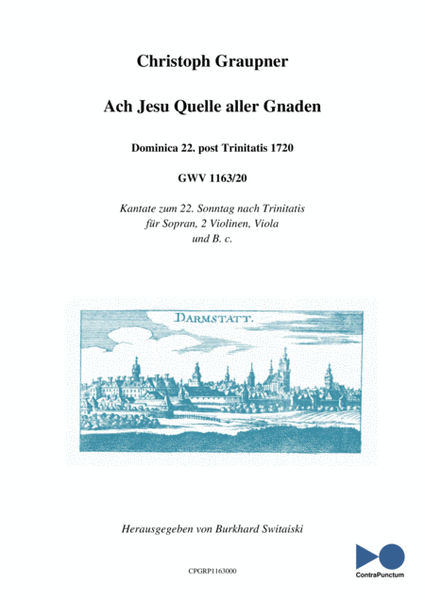 Graupner Christoph Cantata Ach Jesu Quelle aller Gnaden GWV 1163/20 image number null