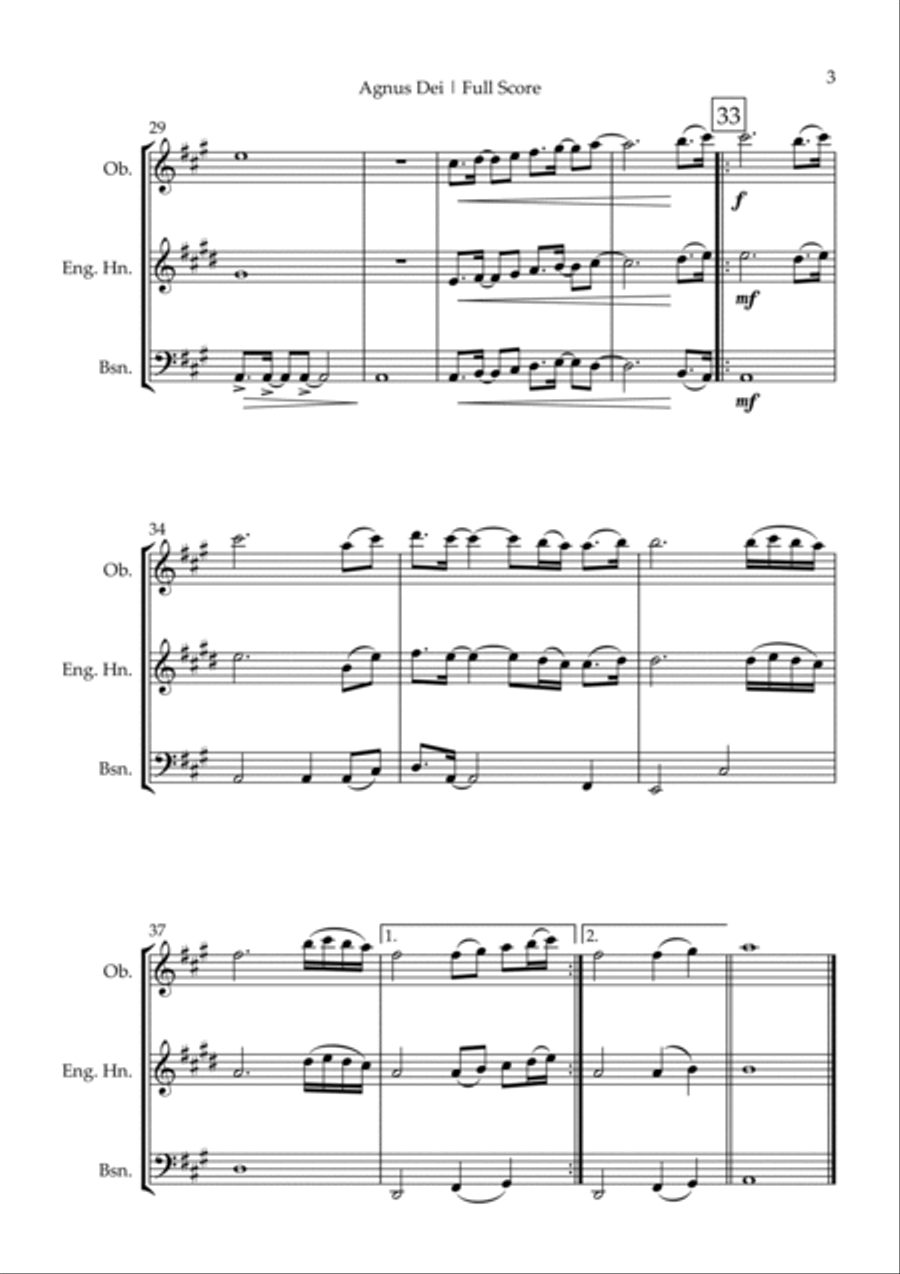 Agnus Dei Agnus Dei Woodwind Trio scores gallery preview page 3