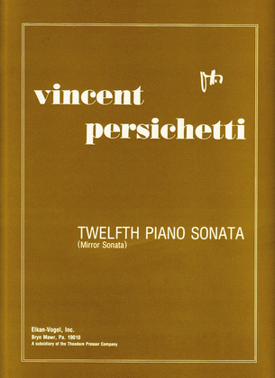 Book cover for Twelfth Piano Sonata