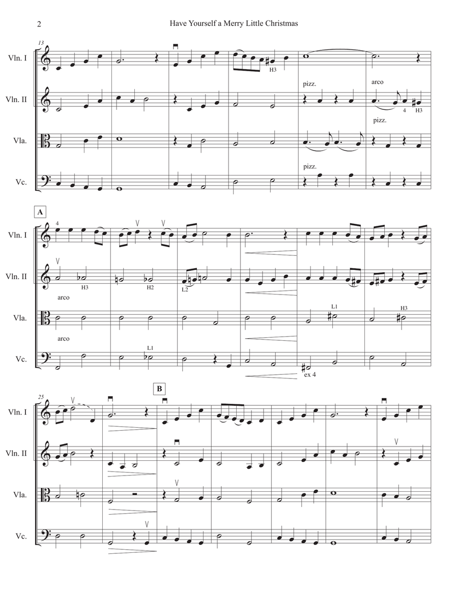 Have Yourself A Merry Little Christmas from MEET ME IN ST. LOUIS - Score Only String Quartet scores gallery preview page 3