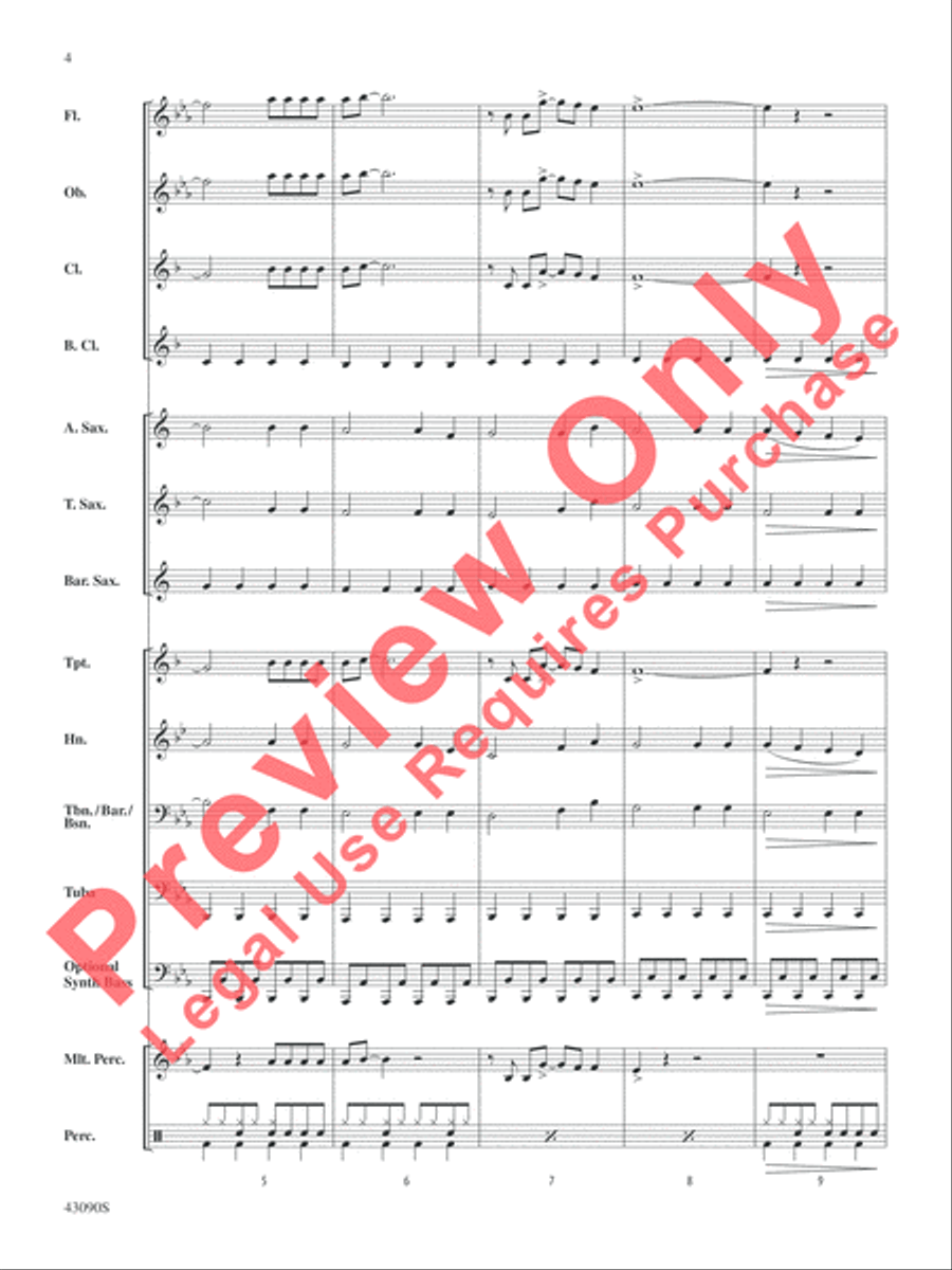 Everything Is Awesome (Awesome Remixxx!!!) (from The Lego Movie) Concert Band scores gallery preview page 4