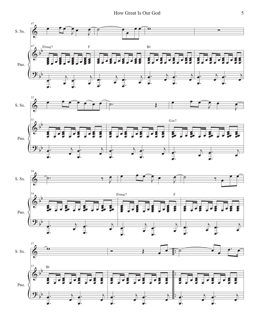 How Great Is Our God Soprano Saxophone scores gallery preview page 5