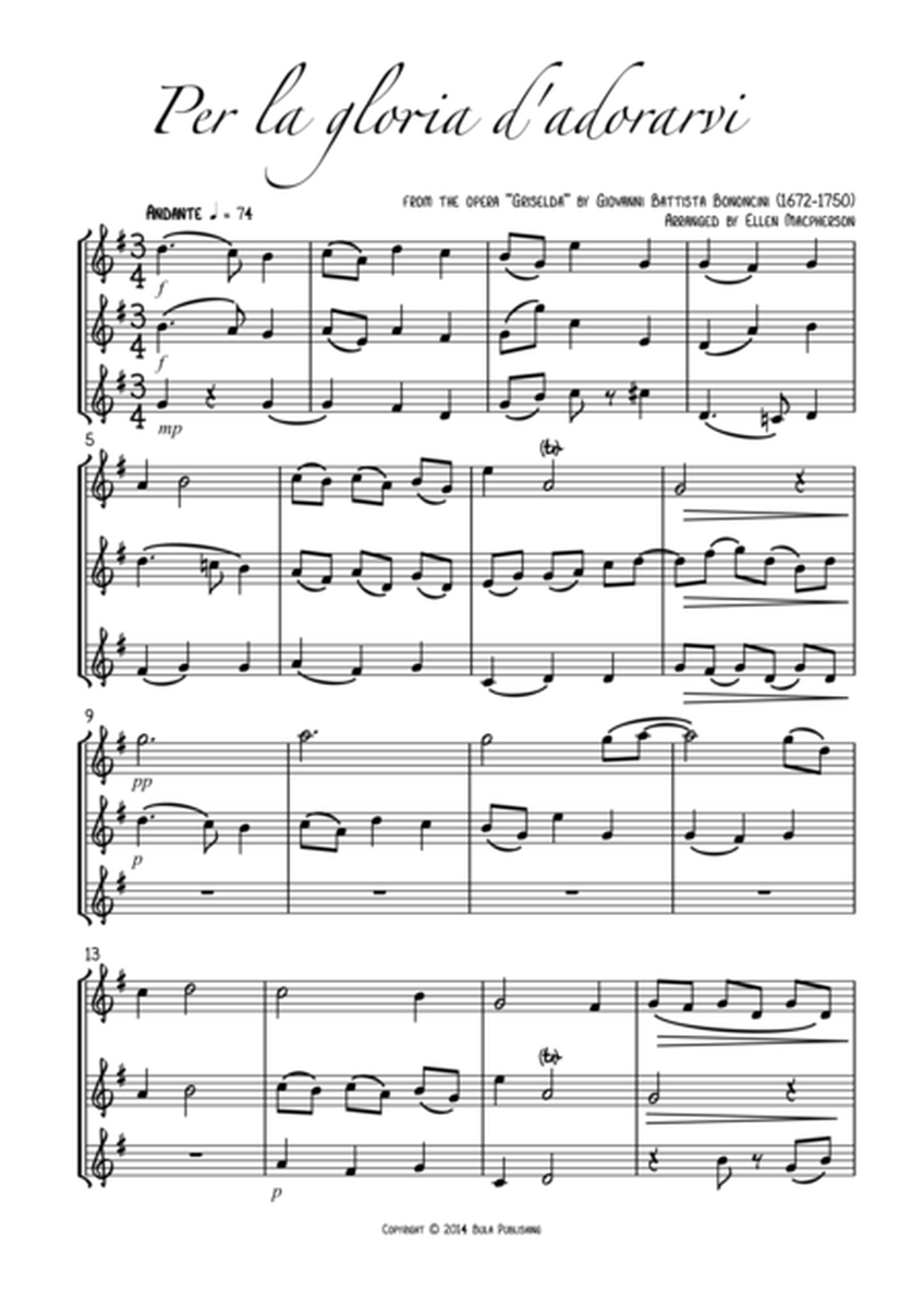 Flute Trio - Per la gloria d'adorarvi - from the opera "Griselda" image number null
