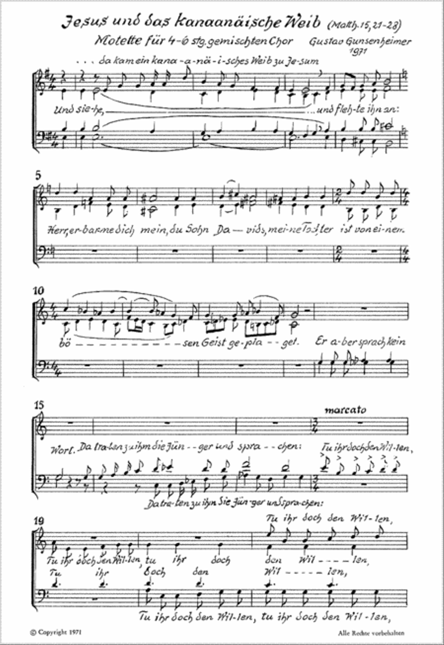 Jesus und das kanaanaische Weib 4-Part scores gallery preview page 1