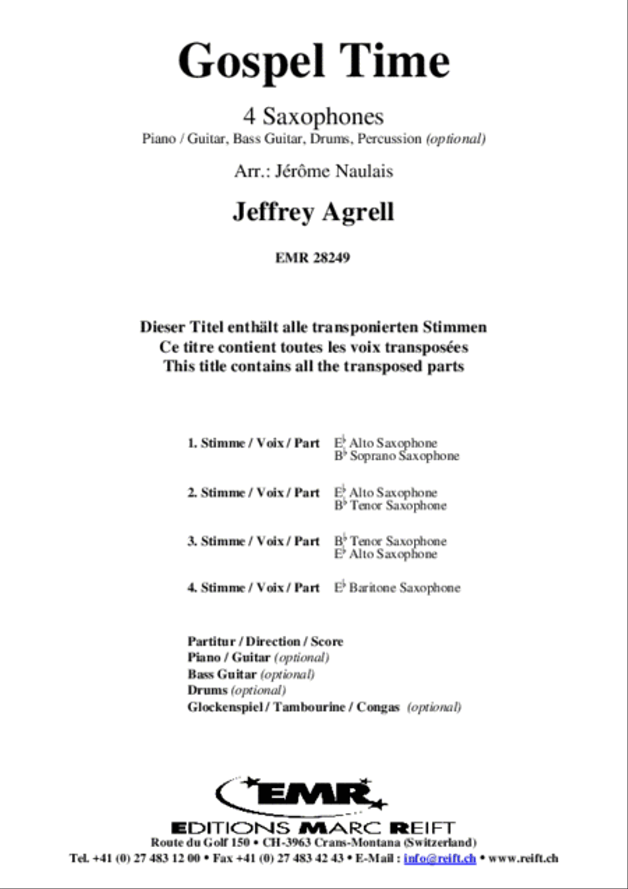 Gospel Time Gospel Time Saxophone Ensemble scores gallery preview page 2