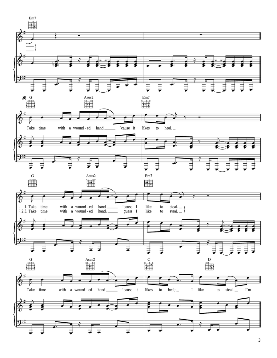 Creep Piano, Vocal, Guitar scores gallery preview page 3