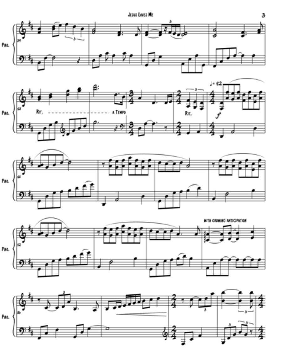 Jesus Loves Me Piano Solo scores gallery preview page 3