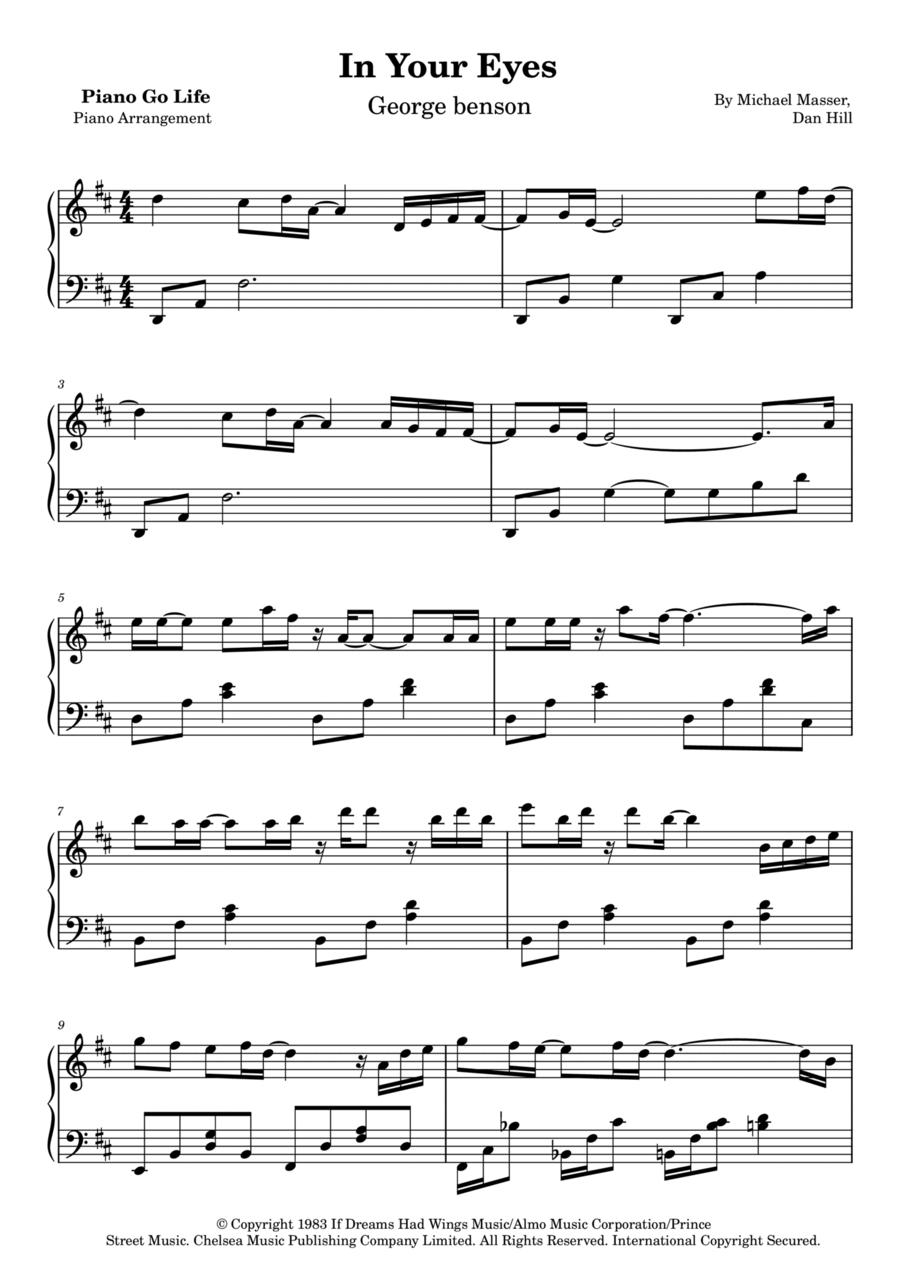 In Your Eyes Piano Solo scores gallery preview page 1