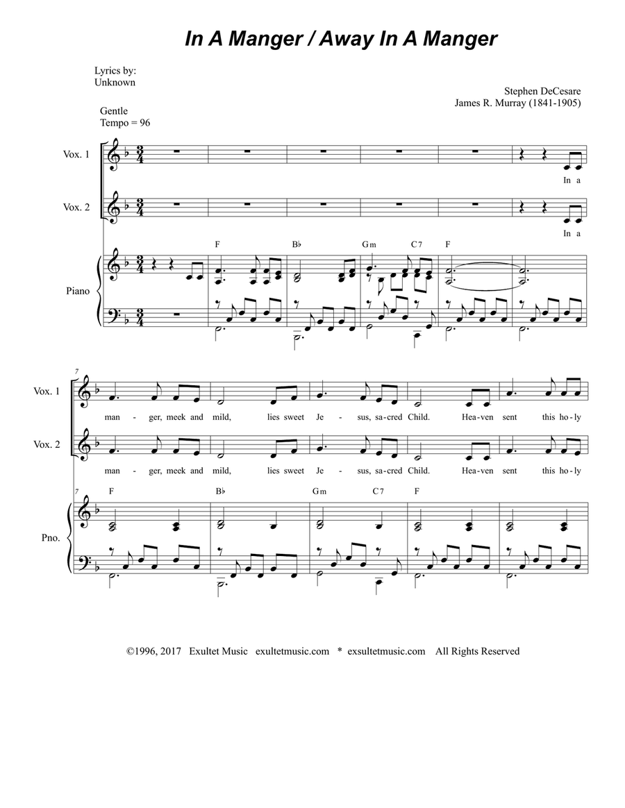 In A Manger with Away In A Manger SA scores gallery preview page 2