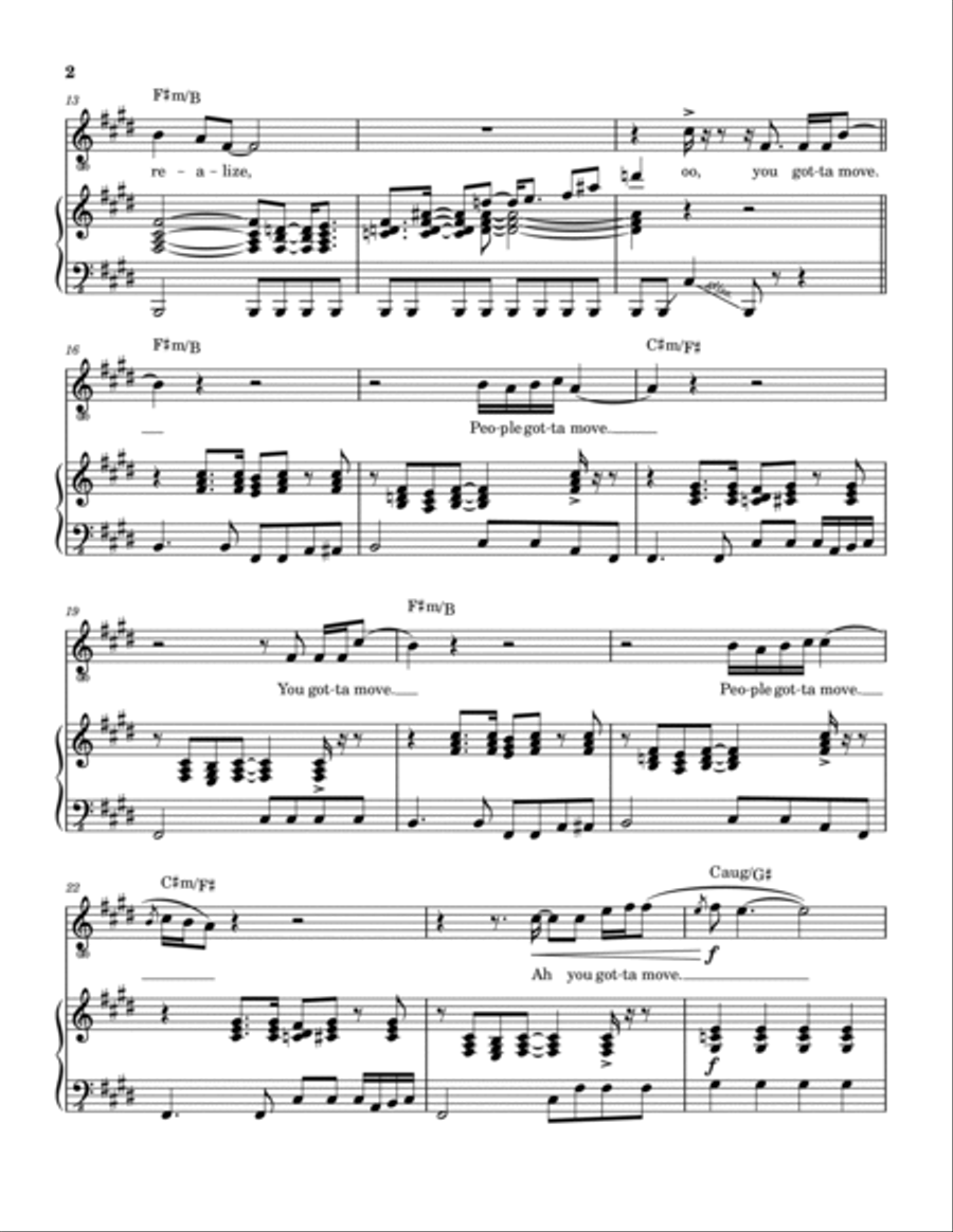 People Gotta Move Piano, Vocal, Guitar scores gallery preview page 3
