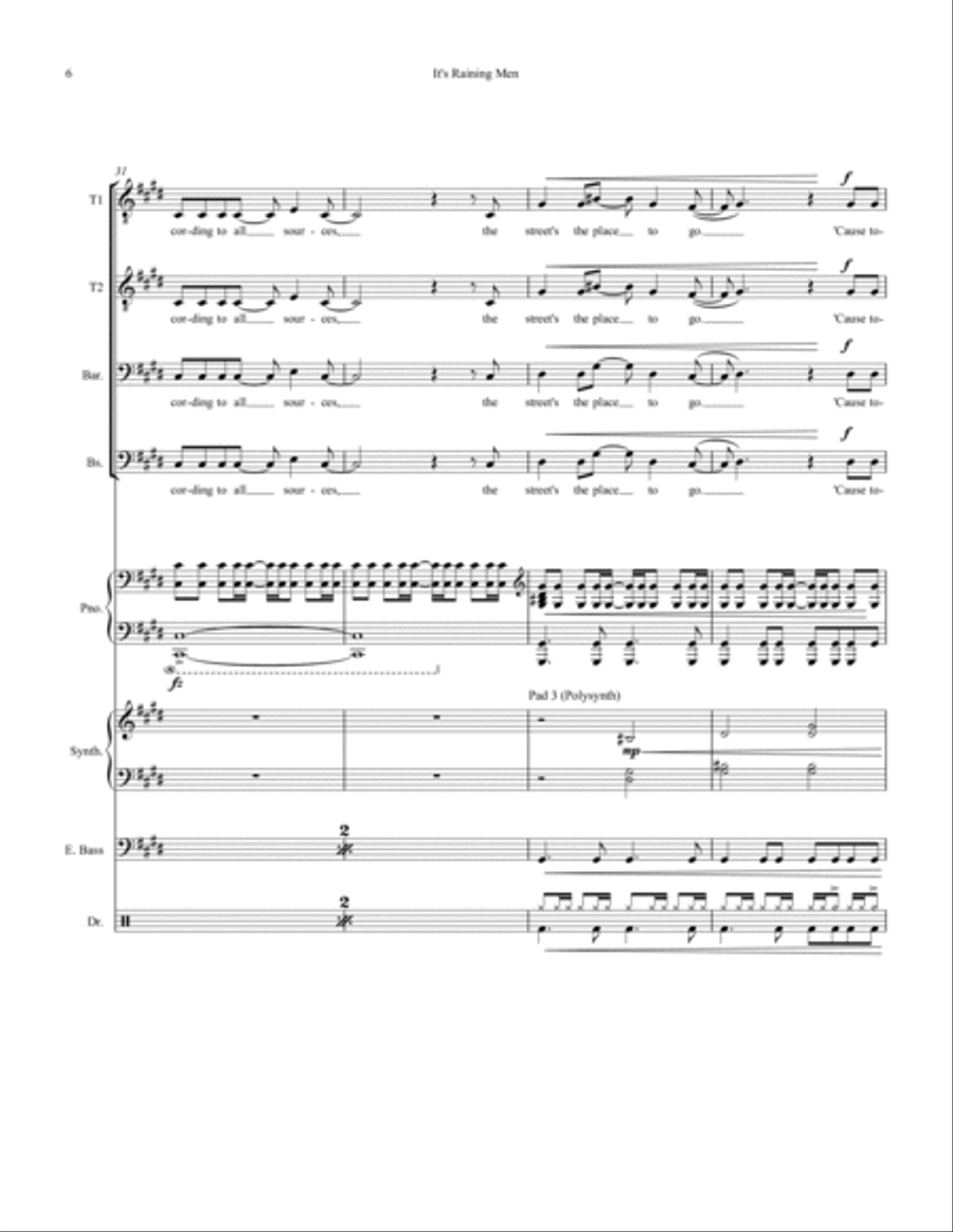 It's Raining Men Small Ensemble scores gallery preview page 6