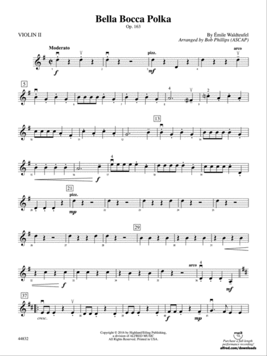 Bella Bocca Polka: 2nd Violin String Orchestra scores gallery preview page 1