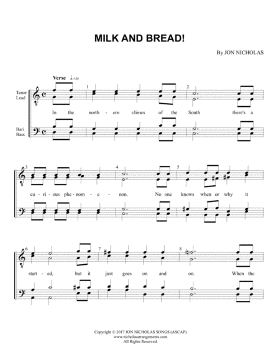 Milk And Bread! TTBB scores gallery preview page 1