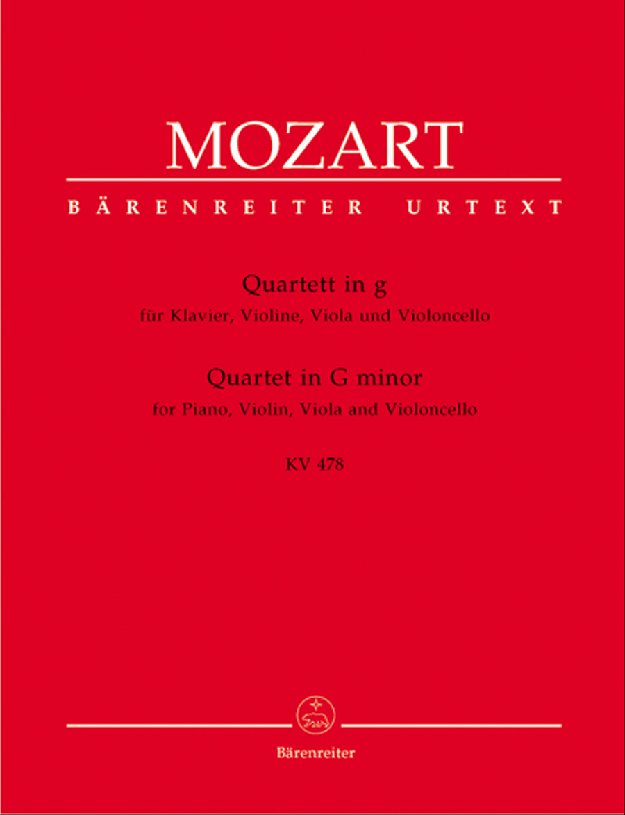 Quartet for Piano, Violin, Viola and Violoncello in G minor K. 478 Piano Quartet scores gallery preview page 1