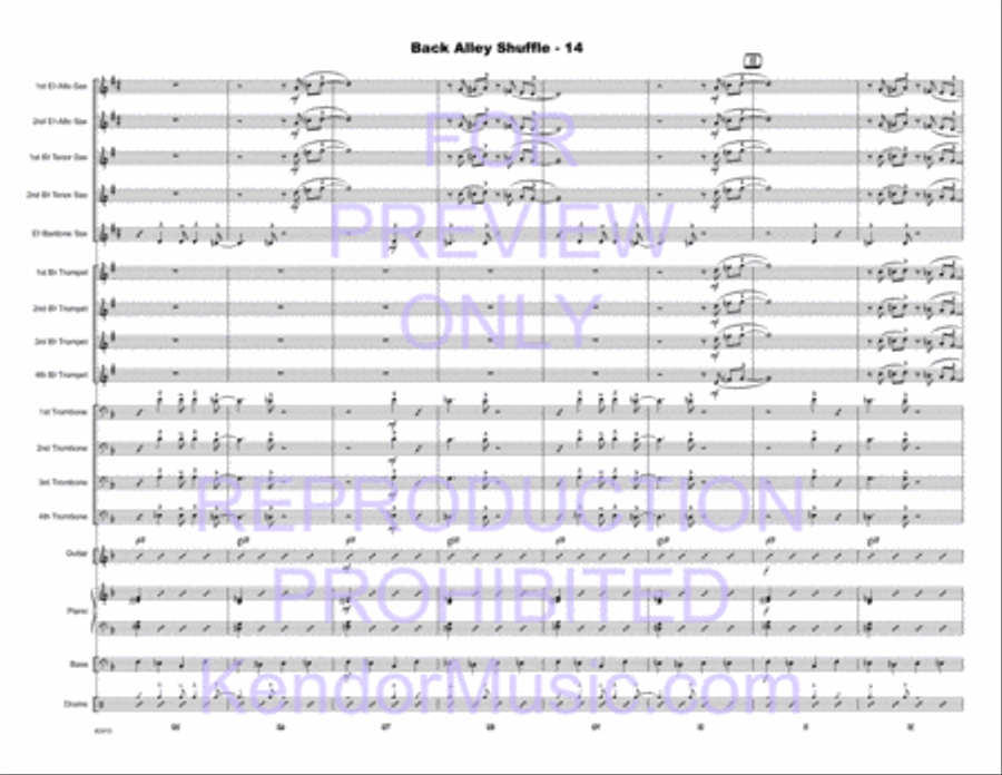 Back Alley Shuffle Jazz Ensemble scores gallery preview page 15
