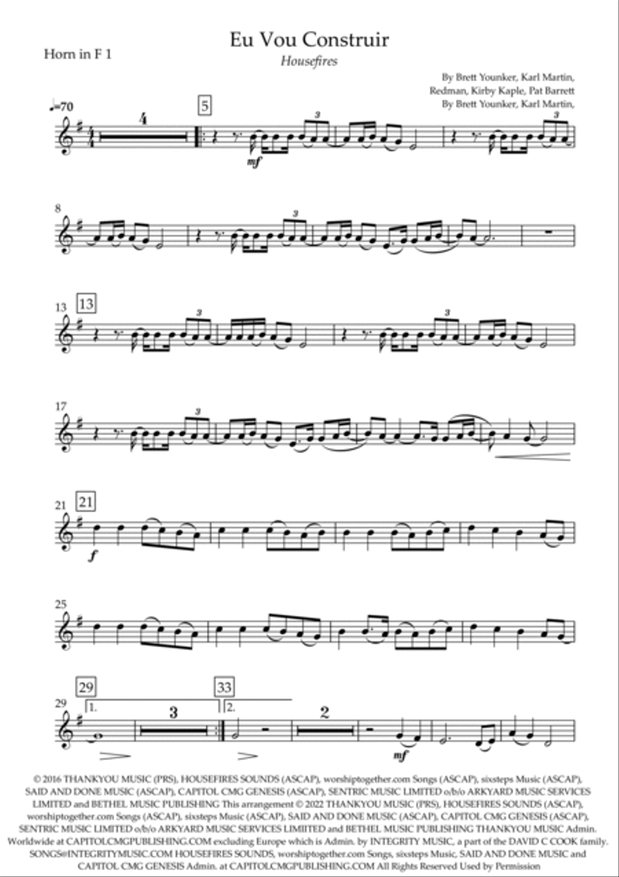 Build My Life Horn scores gallery preview page 6