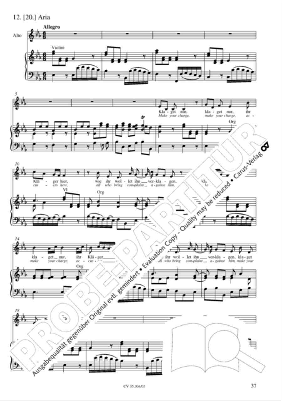 St. Mark Passion (Markus-Passion) 4-Part scores gallery preview page 38