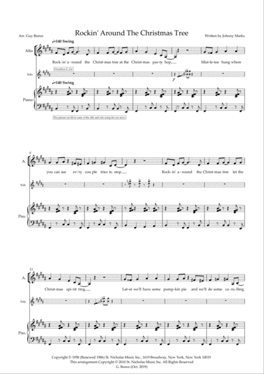 Rockin' Around The Christmas Tree 4-Part scores gallery preview page 1