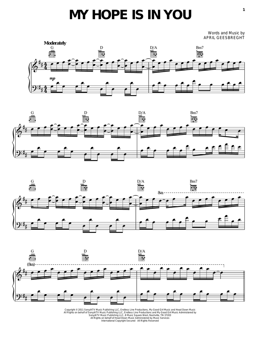 My Hope Is In You Guitar scores gallery preview page 1