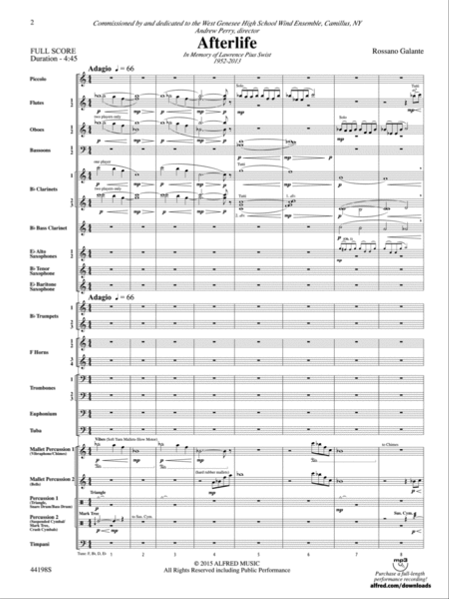 Afterlife: Score Concert Band scores gallery preview page 2
