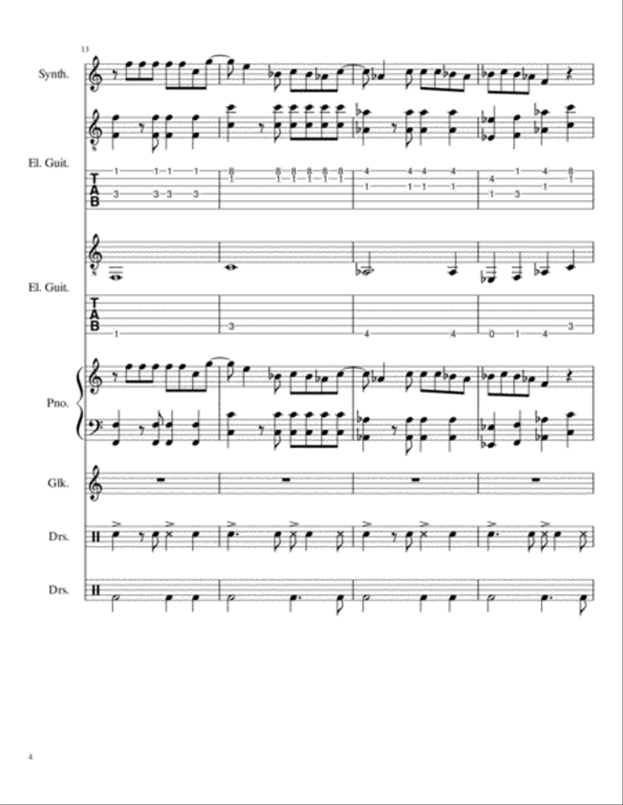 I cant fix you by the Living Tombstone Arr. Ashton Bilger Small Ensemble scores gallery preview page 4
