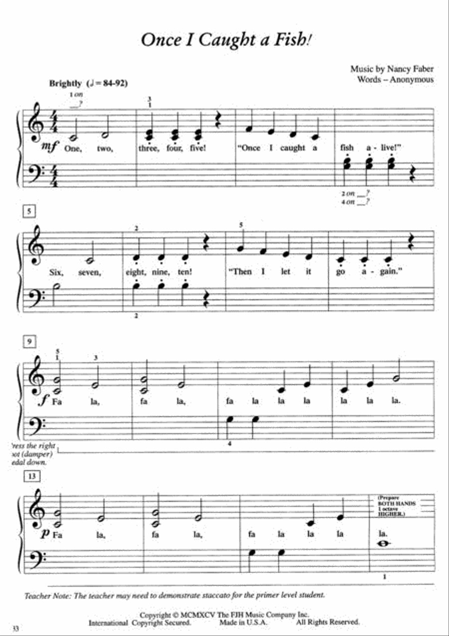 Once I Caught a Fish! Piano Method scores gallery preview page 2