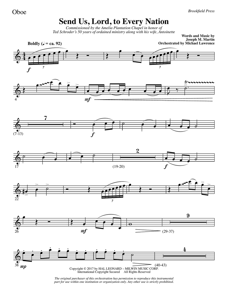 Send Us, Lord, to Every Nation - Oboe