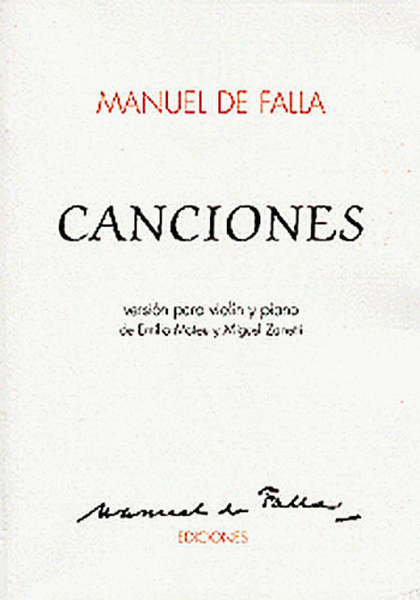 Manuel De Falla: Canciones by Manuel de Falla Violin Solo - Sheet Music