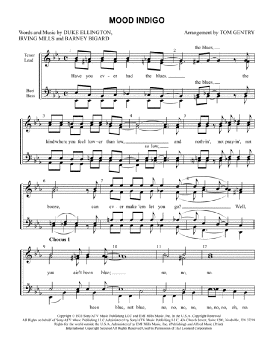 Mood Indigo Mood Indigo SSAA scores gallery preview page 1
