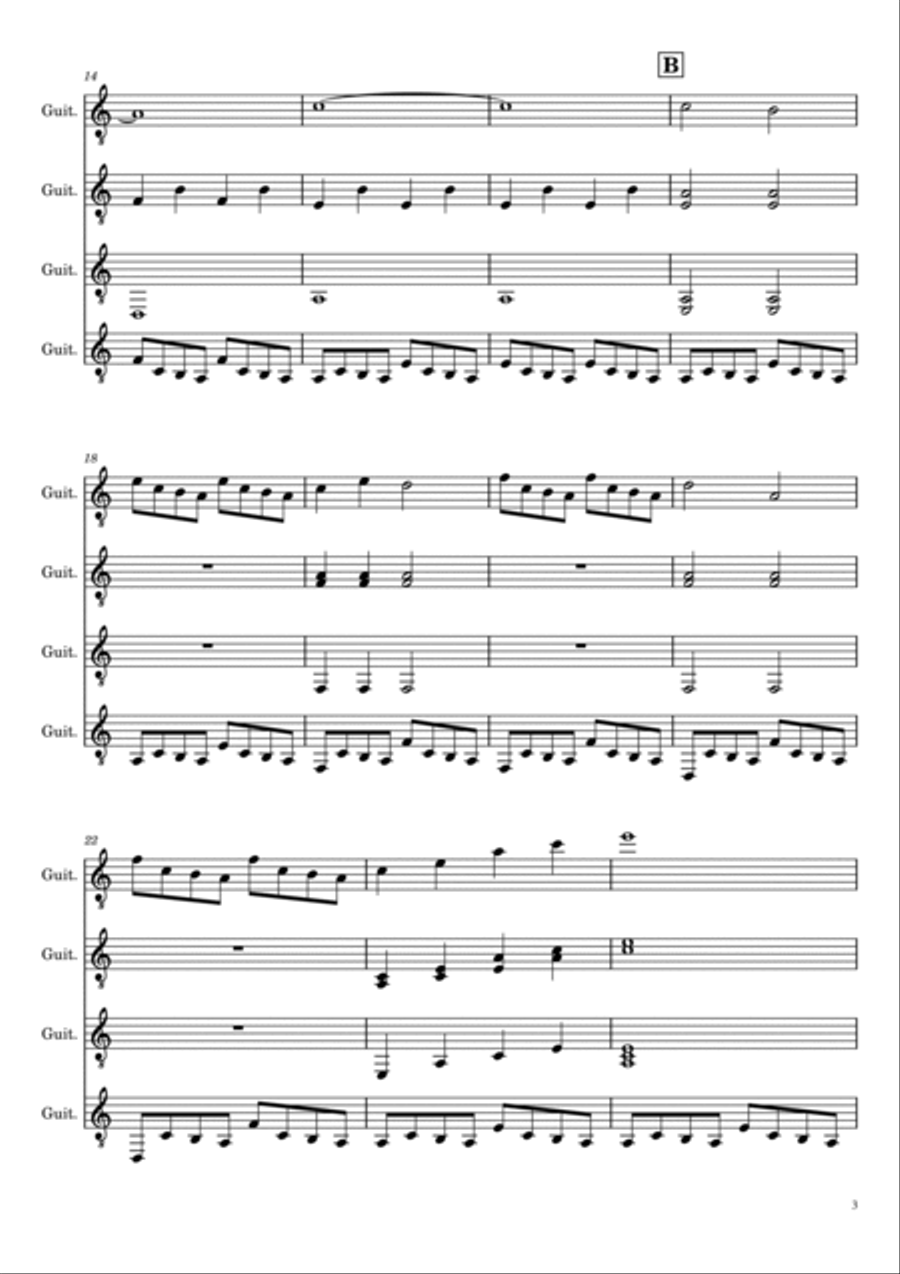 Daredevil Main Titles Guitar Ensemble scores gallery preview page 3