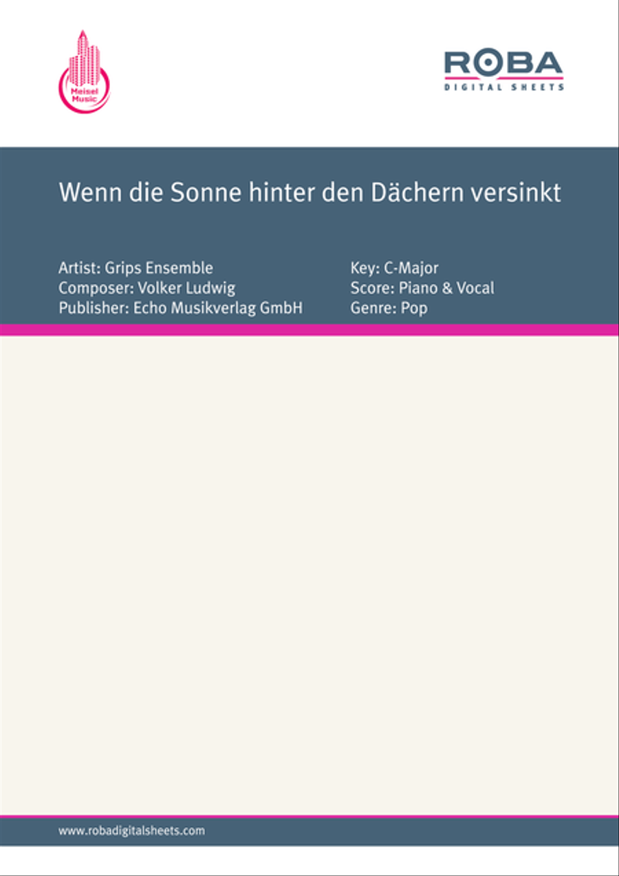 Wenn die Sonne hinter den Dachern versinkt Voice scores gallery preview page 1