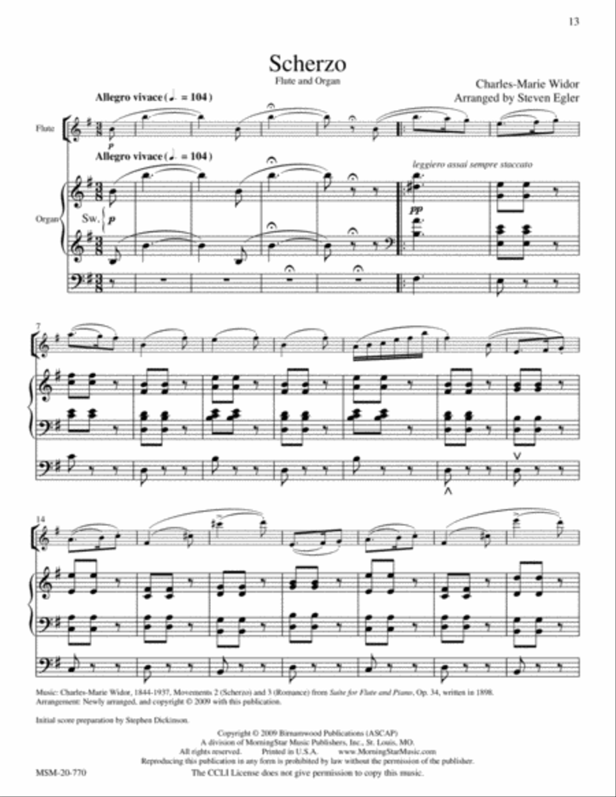 Romance and Scherzo from Suite, Op. 34 Flute scores gallery preview page 7