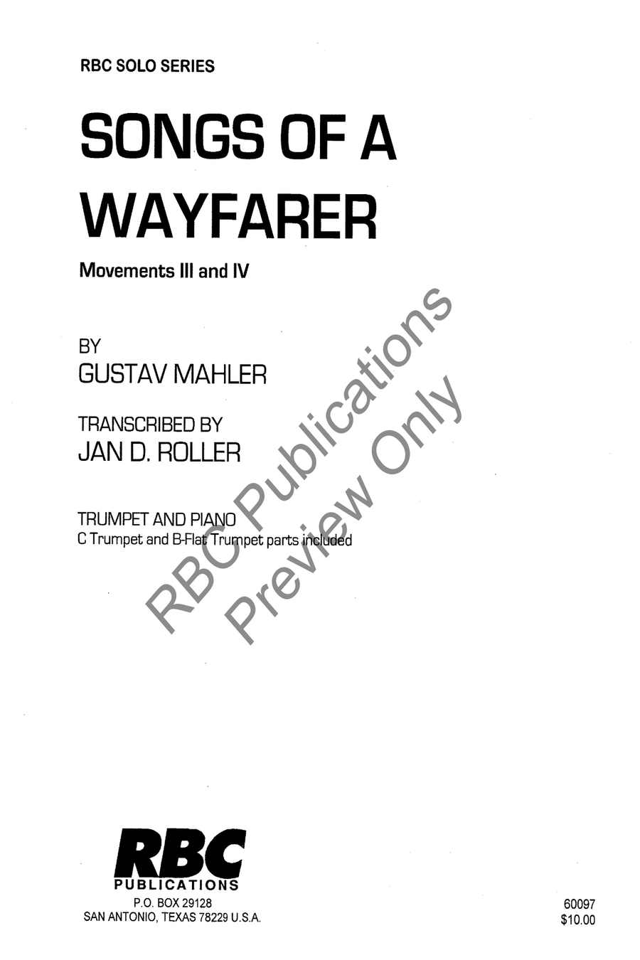 Songs Of A Wayfarer Mvts III and IV Set of Parts scores gallery preview page 2