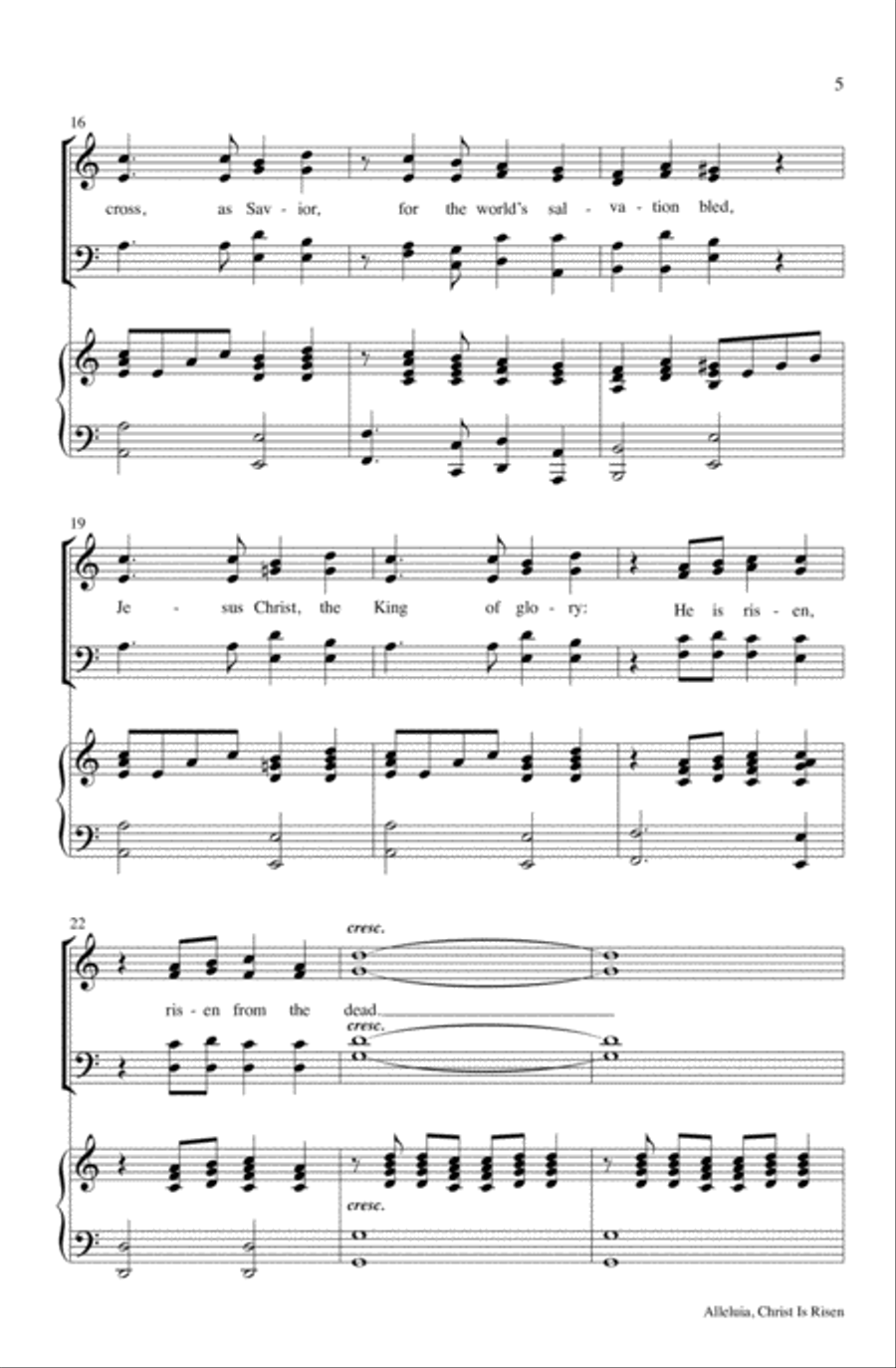 Alleluia, Christ Is Risen (An Easter Introit) 4-Part scores gallery preview page 6