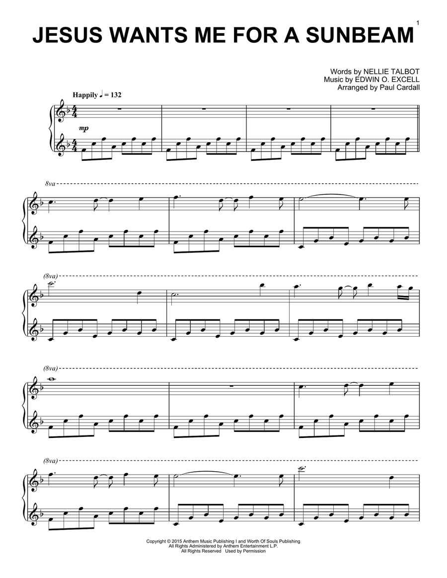 Jesus Wants Me For A Sunbeam Piano Solo scores gallery preview page 1