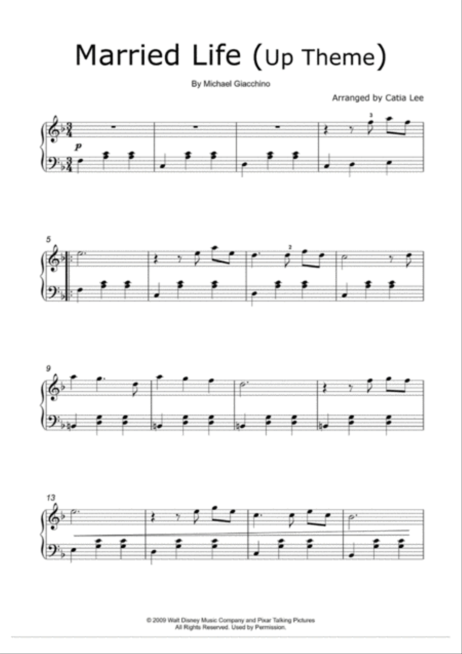 Married Life Piano Solo scores gallery preview page 2