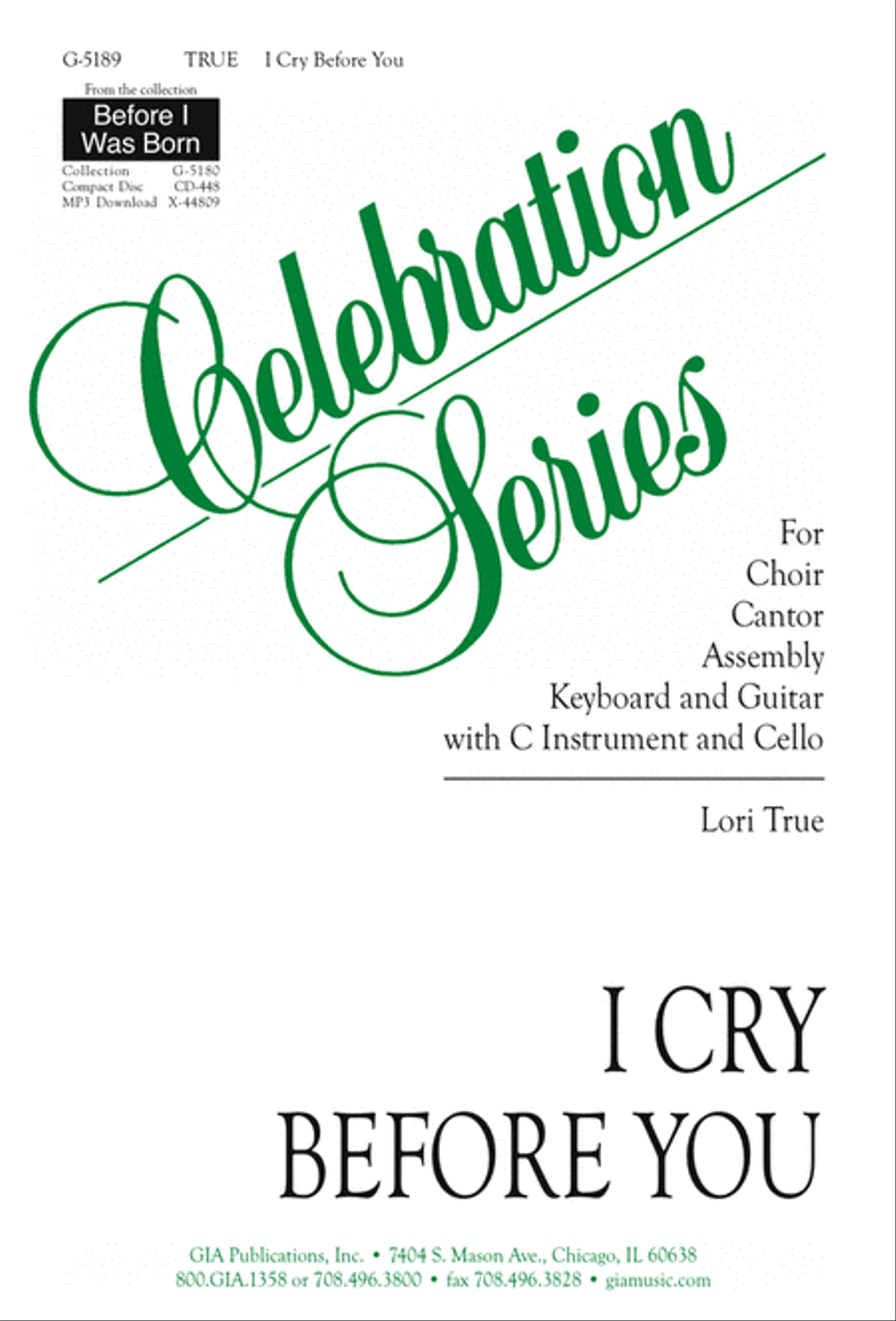 I Cry Before You I Cry Before You 4-Part scores gallery preview page 1