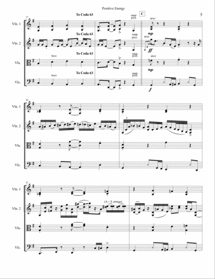 Positive Energy - String Quartet String Quartet scores gallery preview page 6